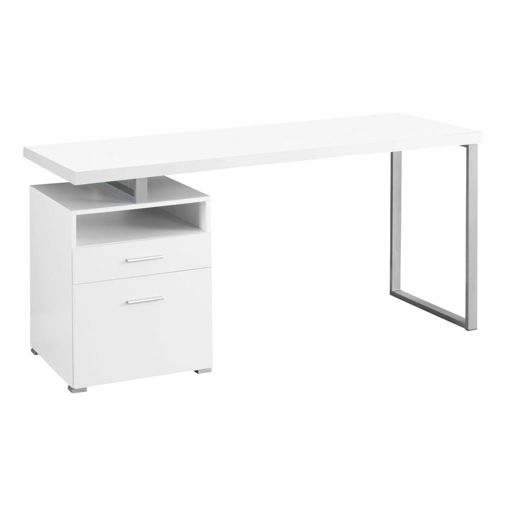 Computer Desk, Home Office, Laptop, Left, Right Set-up, Storage Drawers, 60L - Monarch