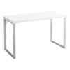 Computer Desk, Home Office, Laptop, 48L, Work, White Laminate, Grey - Monarch