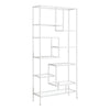 Bookshelf, Bookcase, Etagere, 72H, Office, Bedroom, Clear Tempered Glass - Monarch