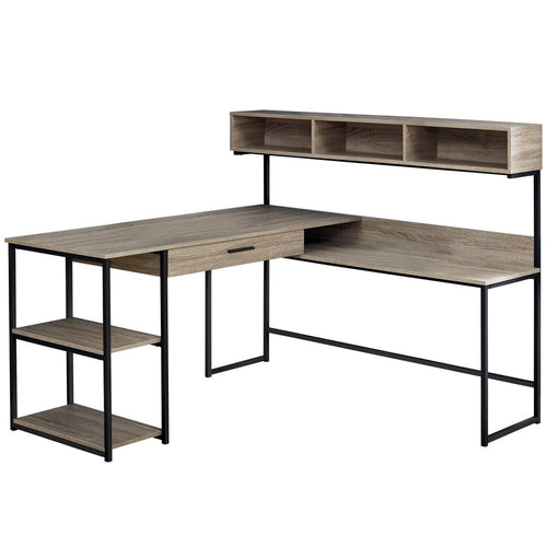 Computer Desk, Home Office, Corner, Storage Drawers, L Shape, Work, Laptop - Monarch
