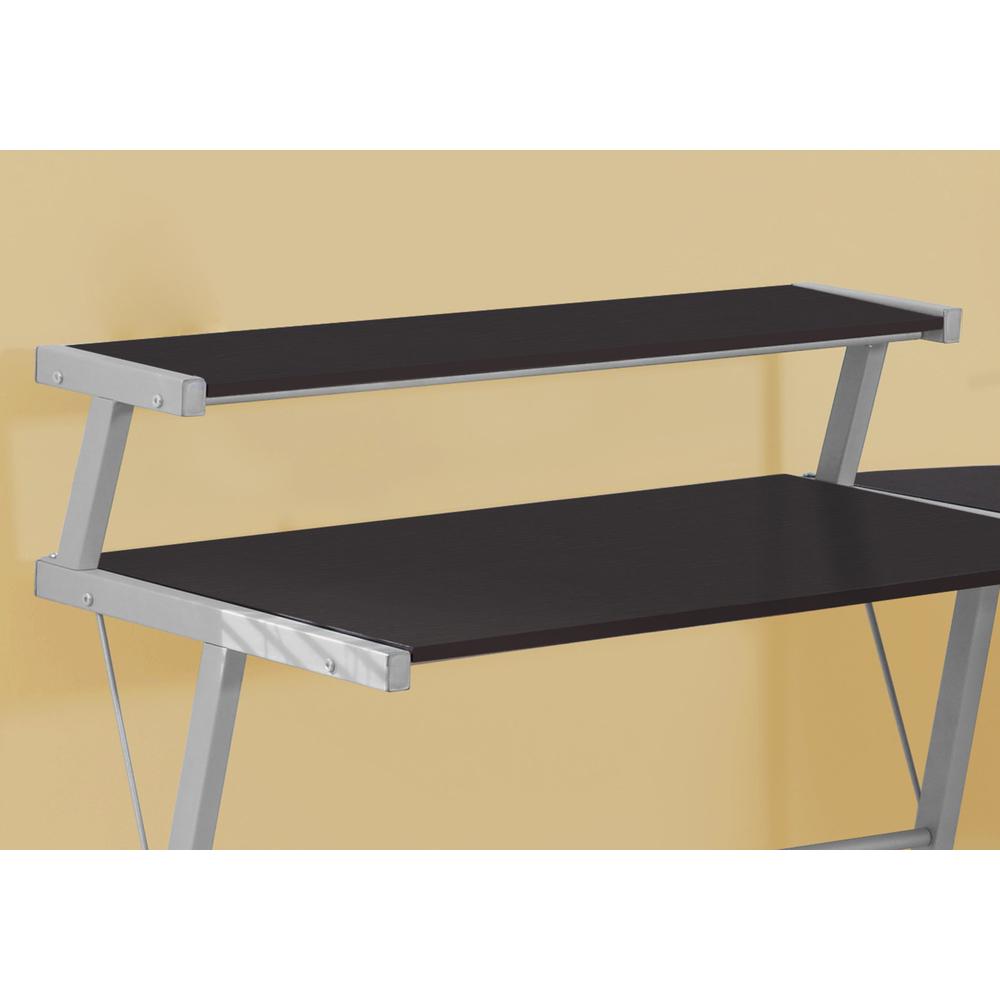 Computer Desk, Home Office, Corner, L Shape, Work, Laptop, Brown Laminate, Grey - Monarch