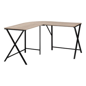 Computer Desk, Home Office, Corner, 55L, L Shape, Work, Laptop, Brown Laminate - Monarch