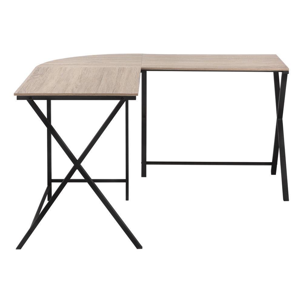 Computer Desk, Home Office, Corner, 55L, L Shape, Work, Laptop, Brown Laminate - Monarch