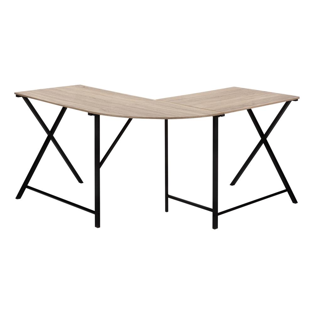 Computer Desk, Home Office, Corner, 55L, L Shape, Work, Laptop, Brown Laminate - Monarch