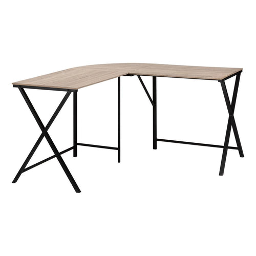 Computer Desk, Home Office, Corner, 55L, L Shape, Work, Laptop, Brown Laminate - Monarch