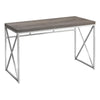 Computer Desk, Home Office, Laptop, Work, Brown Laminate, Chrome - Monarch