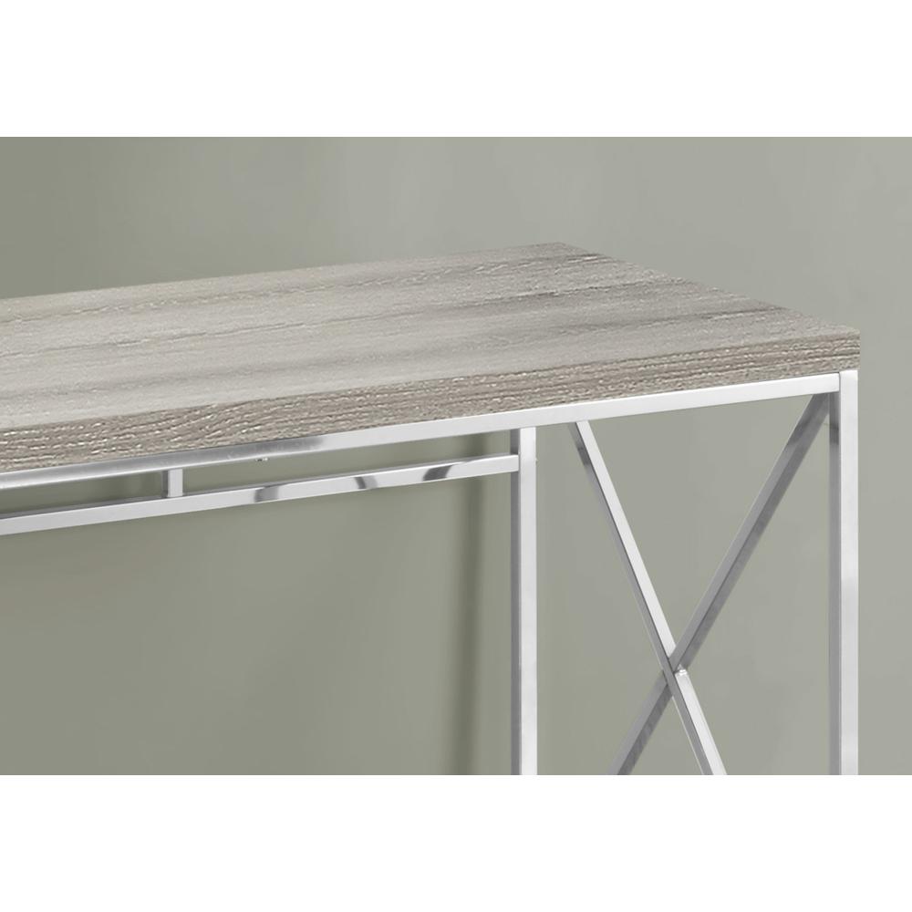 Computer Desk, Home Office, Laptop, Work, Brown Laminate, Chrome - Monarch