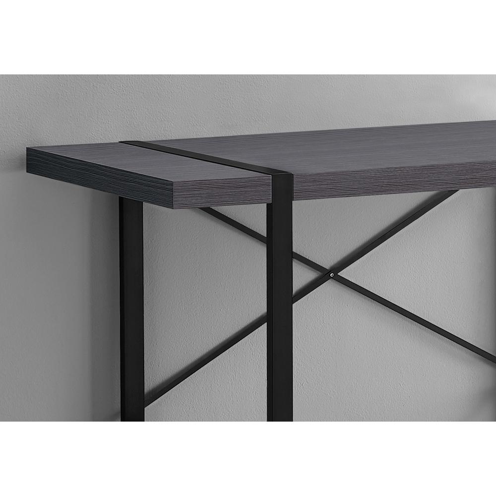 Computer Desk, Home Office, Laptop, 48L, Work, Grey Laminate, Black - Monarch
