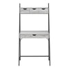 Computer Desk, Home Office, Laptop, Leaning, Storage Drawers, 32L, Work, Grey - Monarch