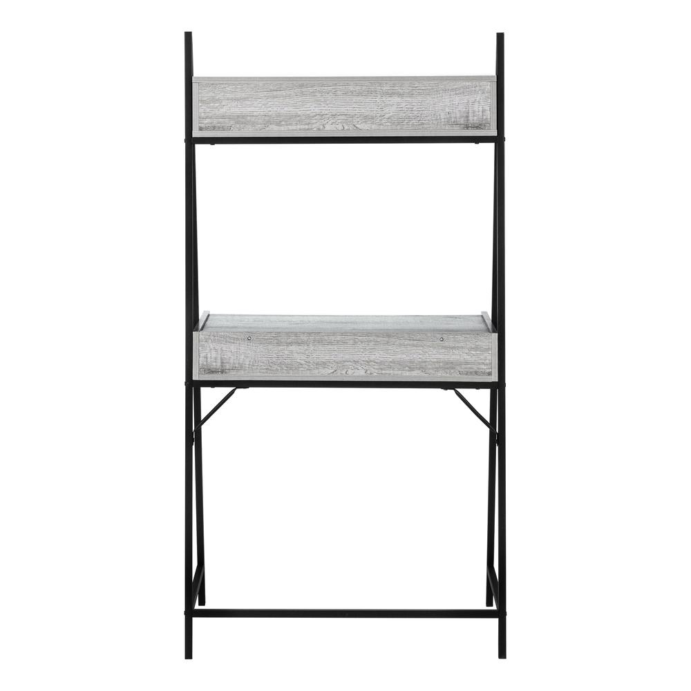 Computer Desk, Home Office, Laptop, Leaning, Storage Drawers, 32L, Work, Grey - Monarch