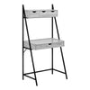 Computer Desk, Home Office, Laptop, Leaning, Storage Drawers, 32L, Work, Grey - Monarch