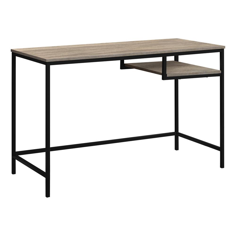 Computer Desk, Home Office, Laptop, 48L, Work, Brown Laminate, Black - Monarch