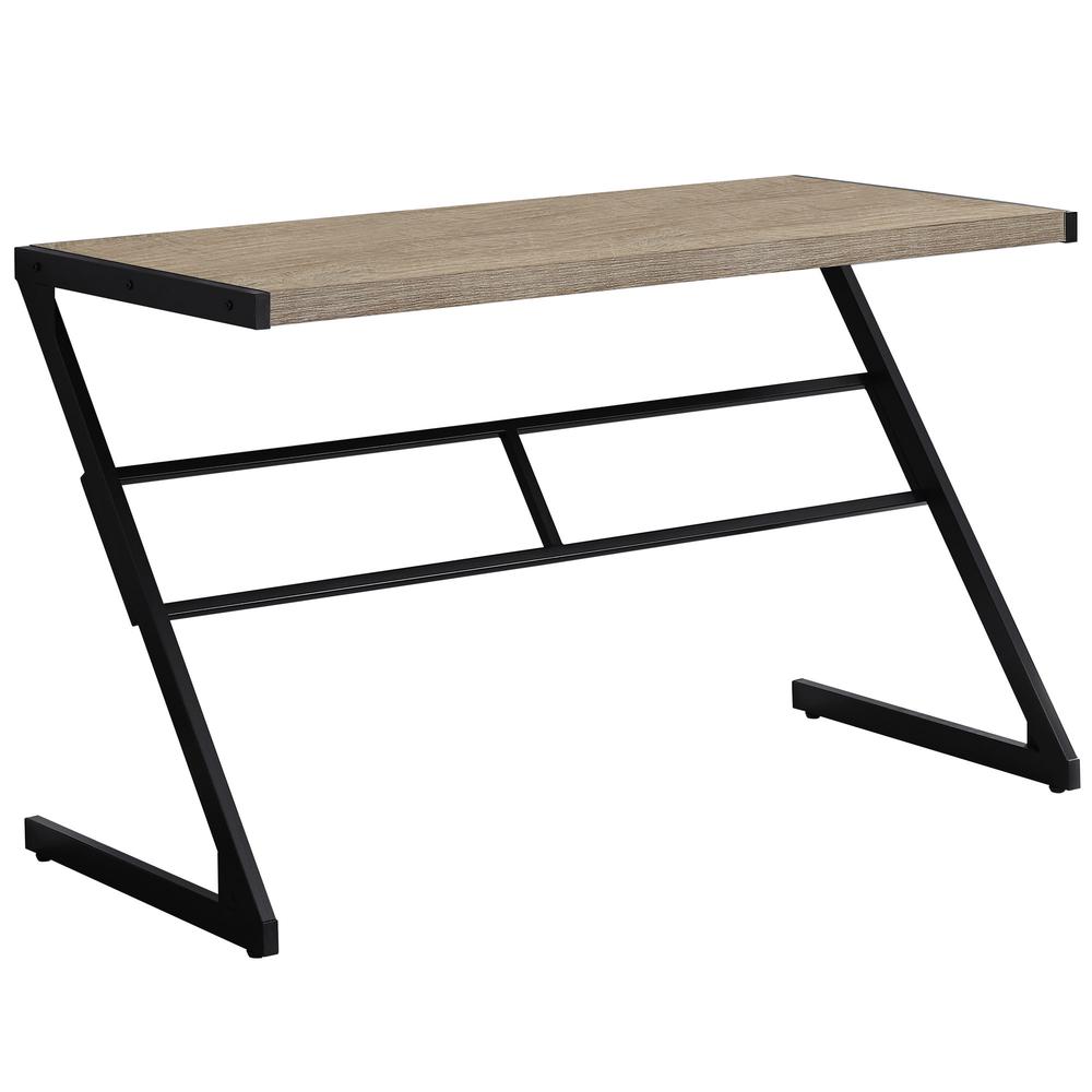 Computer Desk, Home Office, Laptop, 48L, Work, Brown Laminate, Black - Monarch