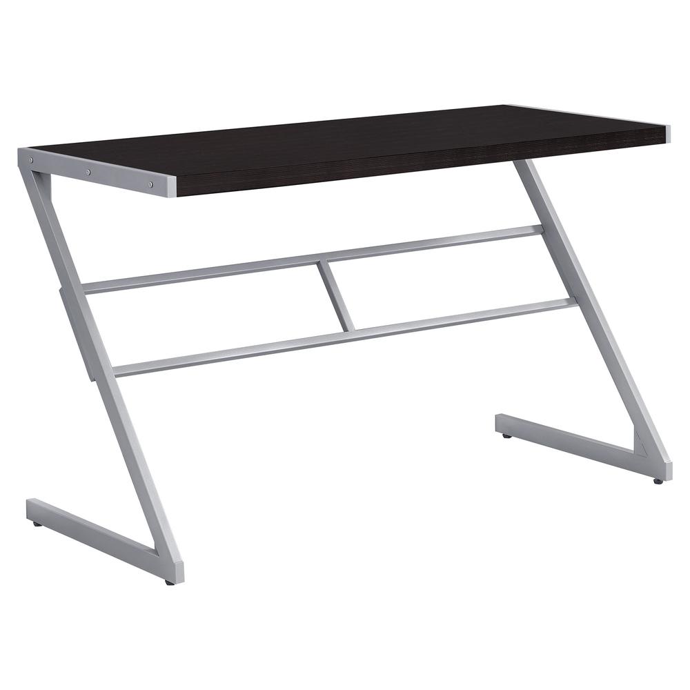 Computer Desk, Home Office, Laptop, 48L, Work, Brown Laminate, Grey - Monarch