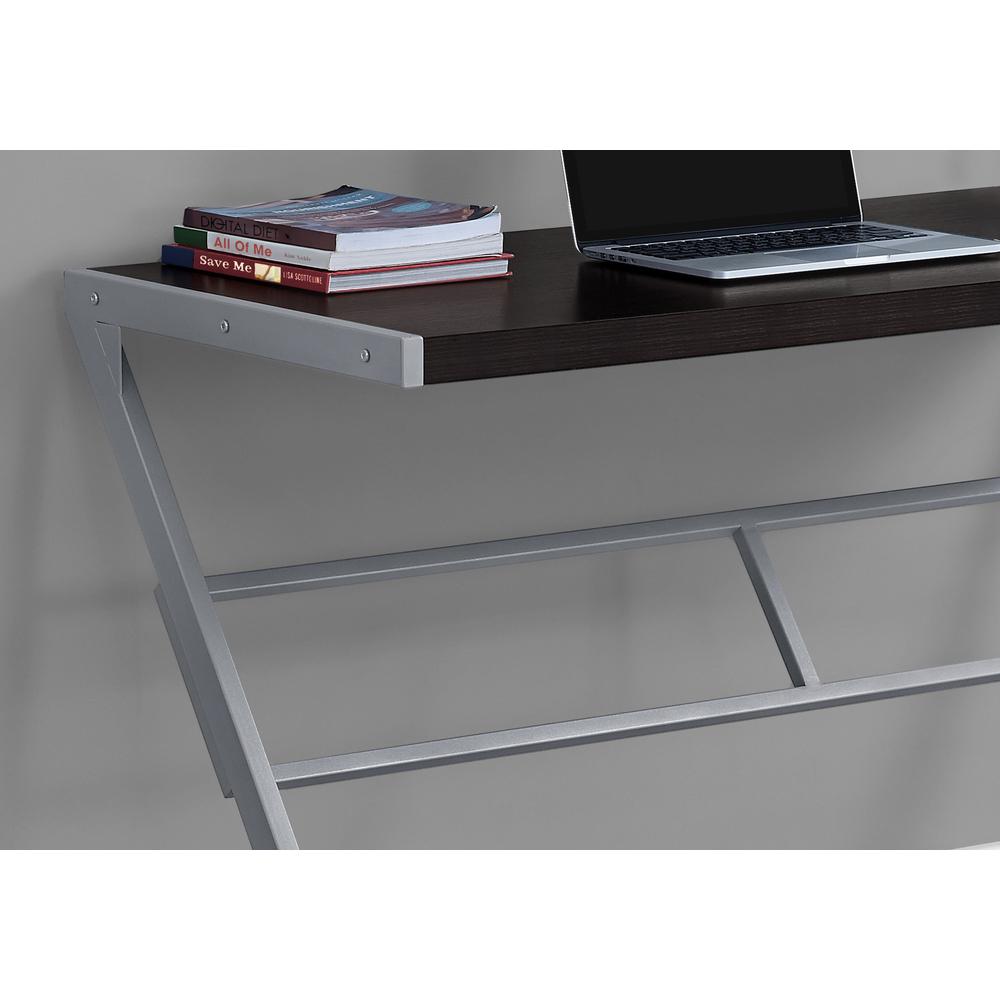Computer Desk, Home Office, Laptop, 48L, Work, Brown Laminate, Grey - Monarch