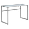 Computer Desk, Home Office, Laptop, 48L, Work, Frosted White Tempered Glass - Monarch