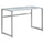 Computer Desk, Home Office, Laptop, 48L, Work, Frosted White Tempered Glass - Monarch