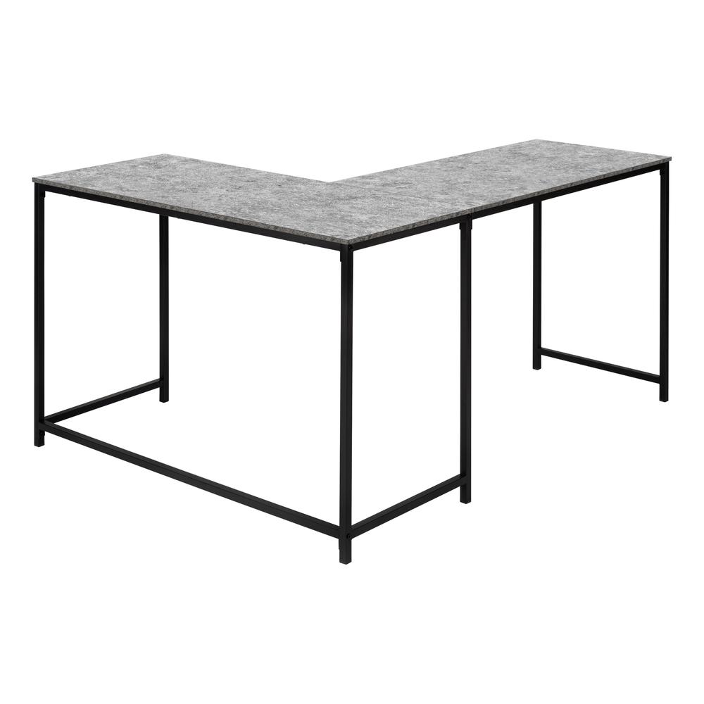 Computer Desk, Home Office, Corner, 58L, L Shape, Work, Laptop, Grey Laminate - Monarch