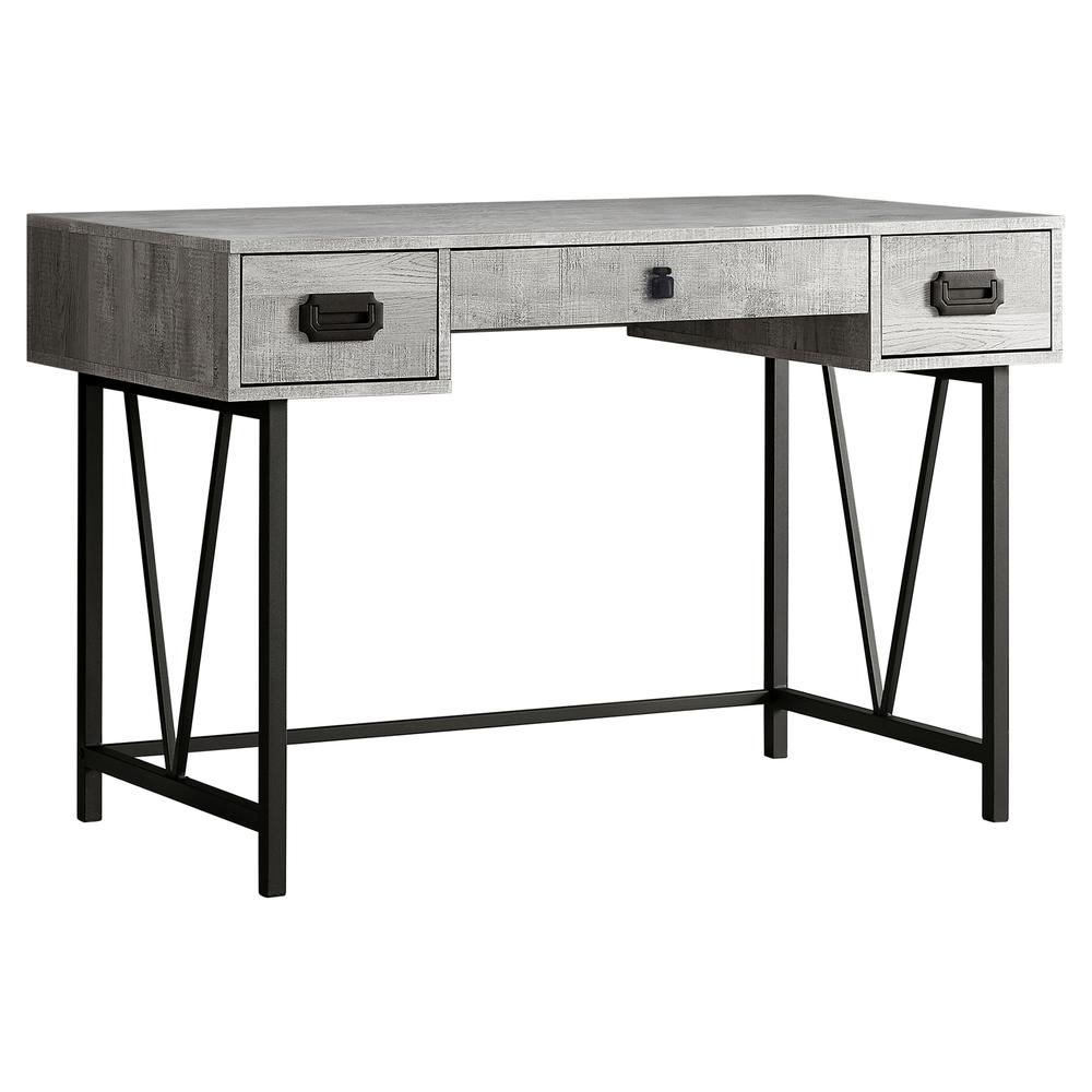 Computer Desk, Home Office, Laptop, Storage Drawers, 48L, Work, Grey Laminate - Monarch