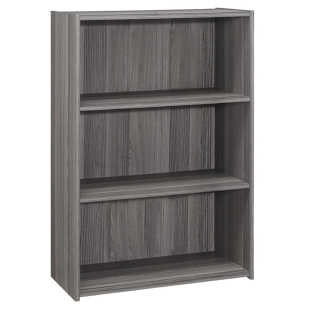 =''Bookshelf, Bookcase, 4 Tier, 36''''H, Office, Bedroom, Grey Laminate, Transitio - Monarch