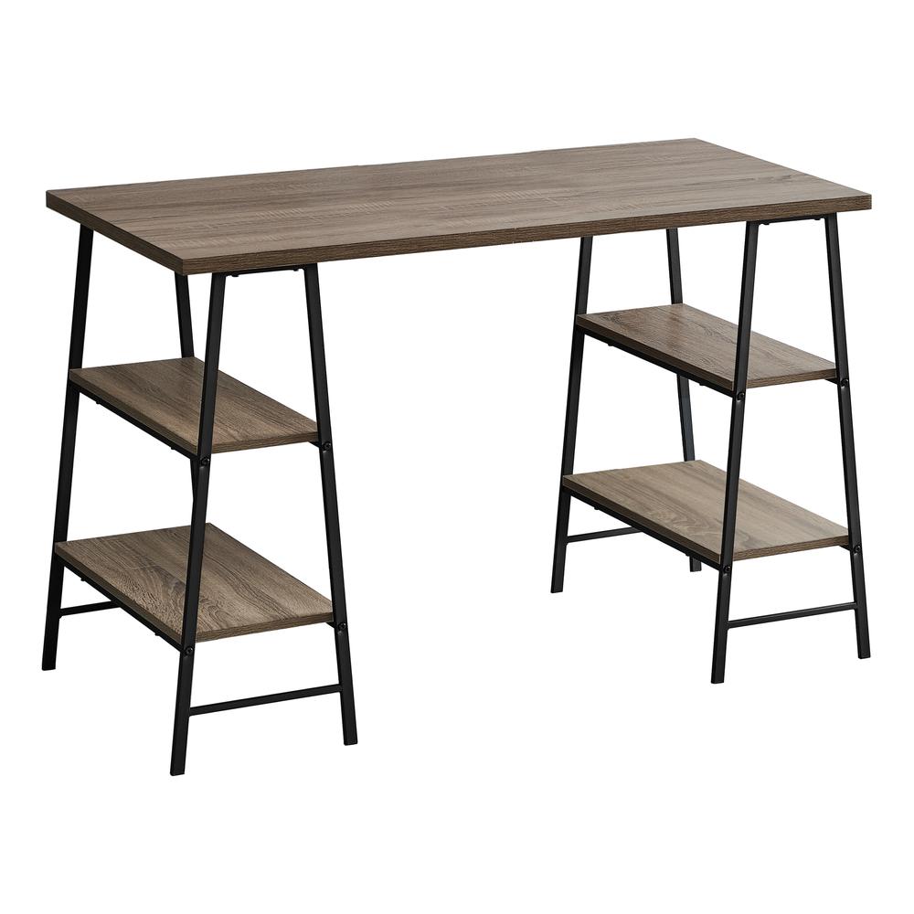 Computer Desk, Home Office, Laptop, Storage Shelves, 48L, Work, Brown Laminate - Monarch
