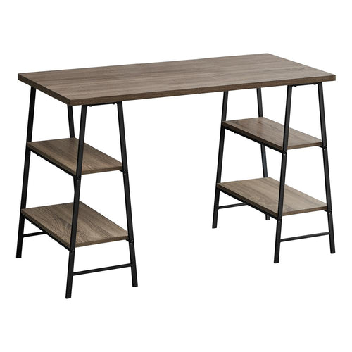Computer Desk, Home Office, Laptop, Storage Shelves, 48L, Work, Brown Laminate - Monarch