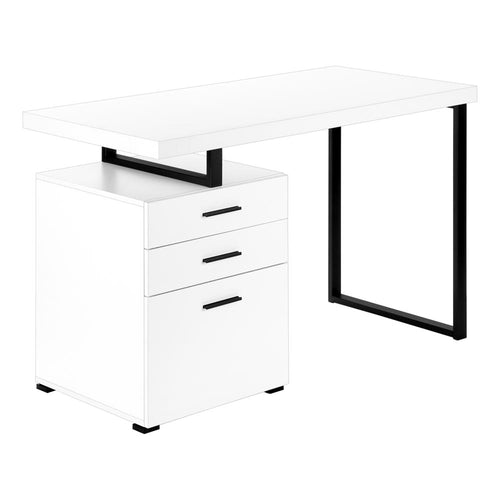 Computer Desk, Home Office, Laptop, Left, Right Set-up, Storage Drawers, 48L - Monarch