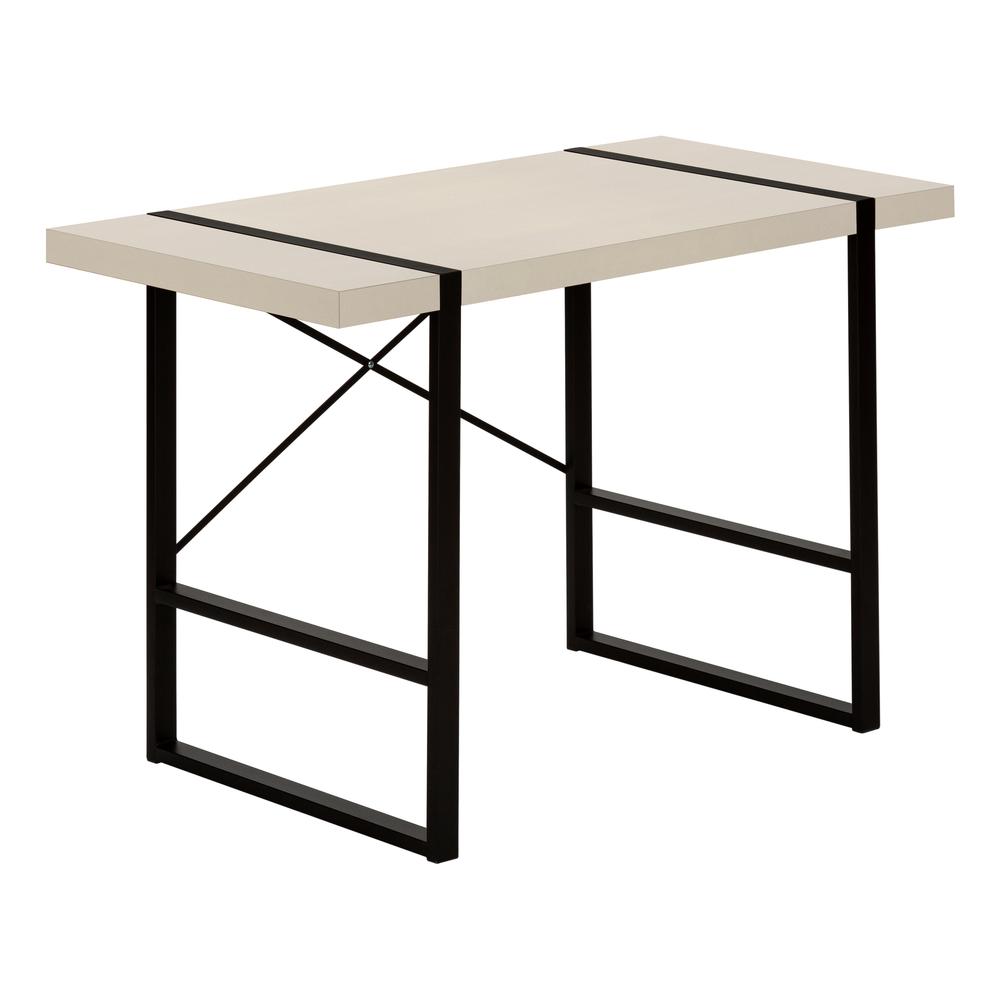 Computer Desk, Home Office, Laptop, 48L, Work, Beige Laminate, Black - Monarch
