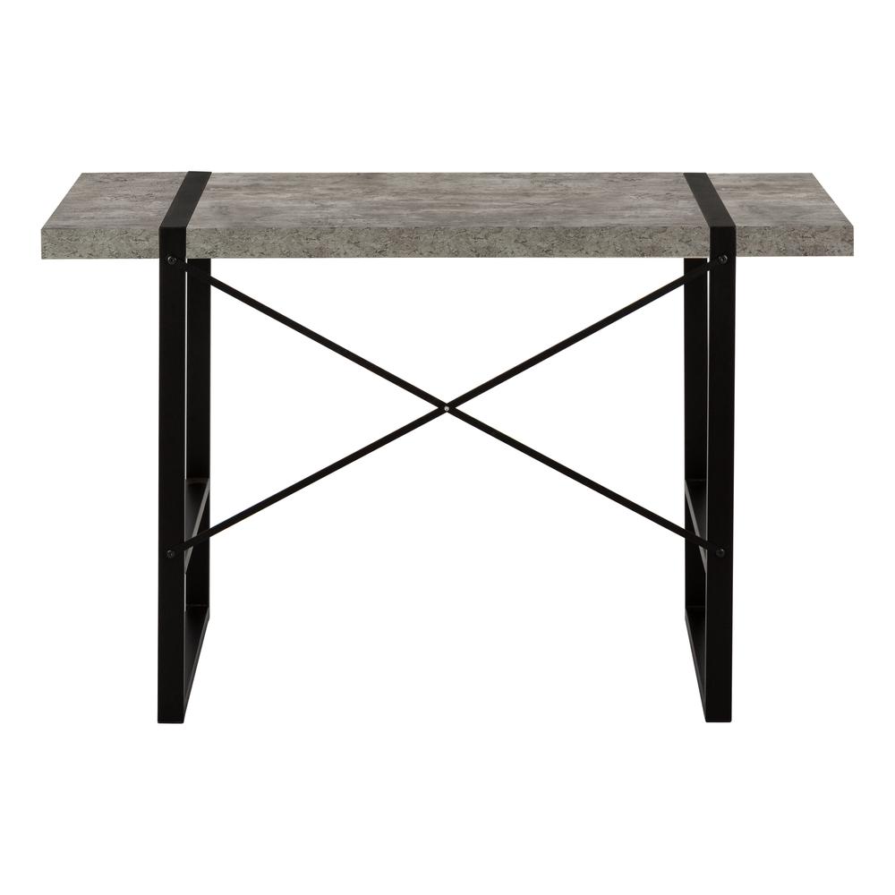 Computer Desk, Home Office, Laptop, 48L, Work, Grey Laminate, Black - Monarch