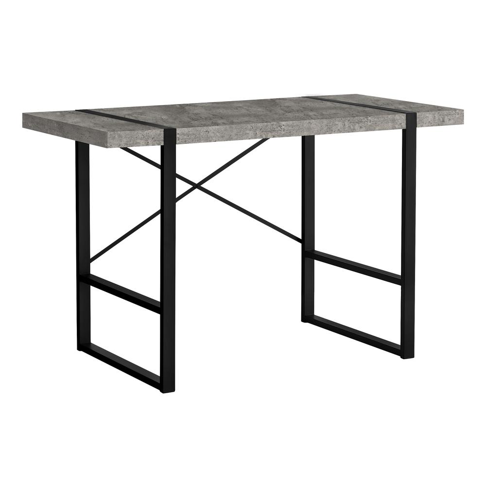 Computer Desk, Home Office, Laptop, 48L, Work, Grey Laminate, Black - Monarch