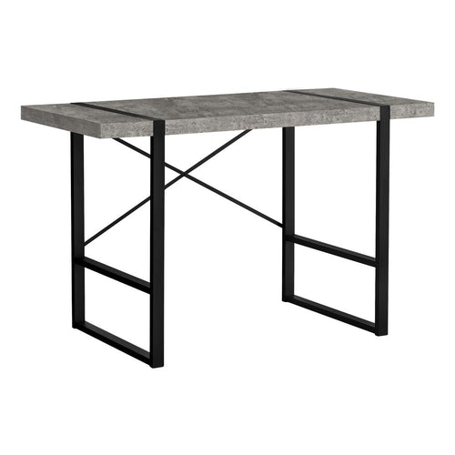 Computer Desk, Home Office, Laptop, 48L, Work, Grey Laminate, Black - Monarch