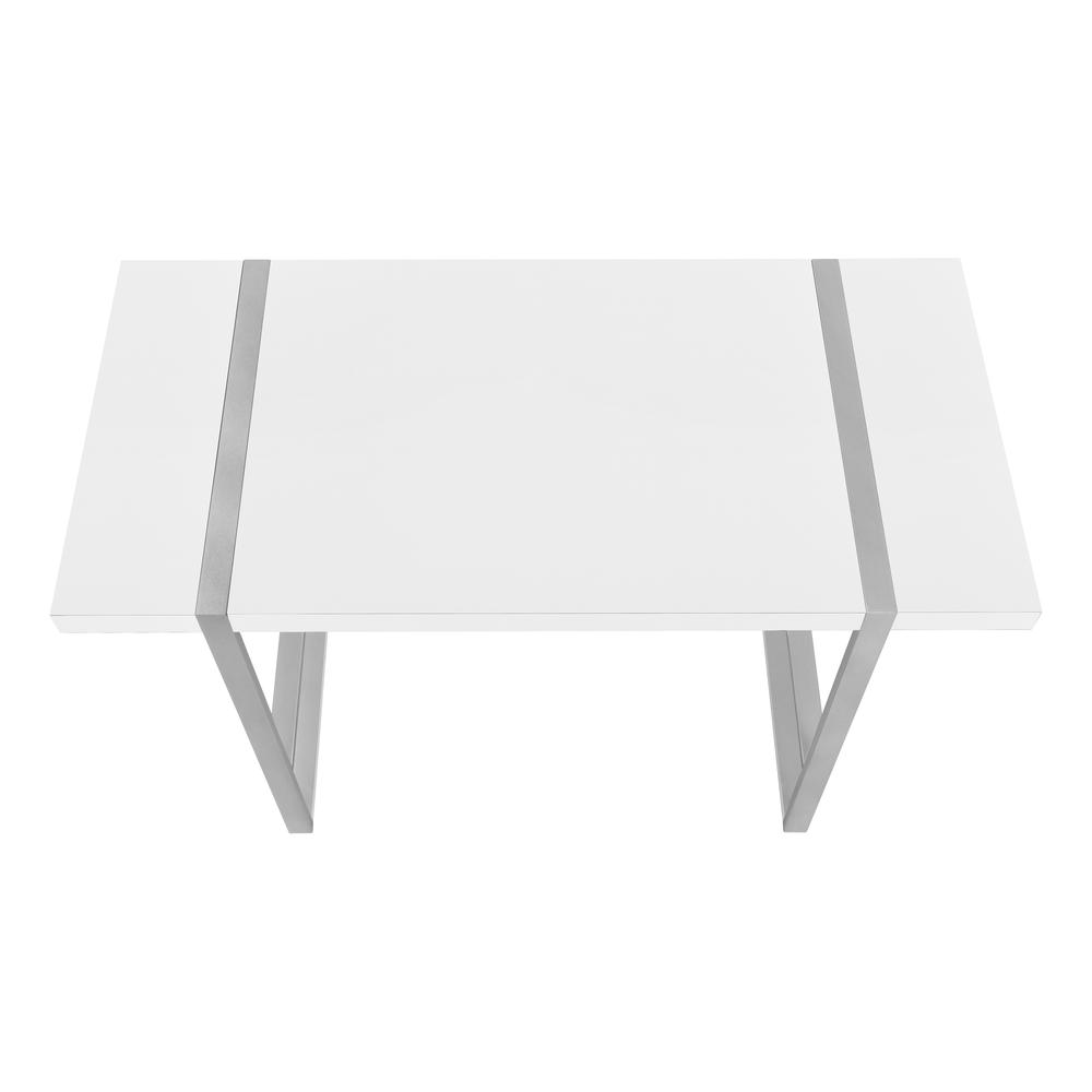 Computer Desk, Home Office, Laptop, 48L, Work, White Laminate, Grey - Monarch