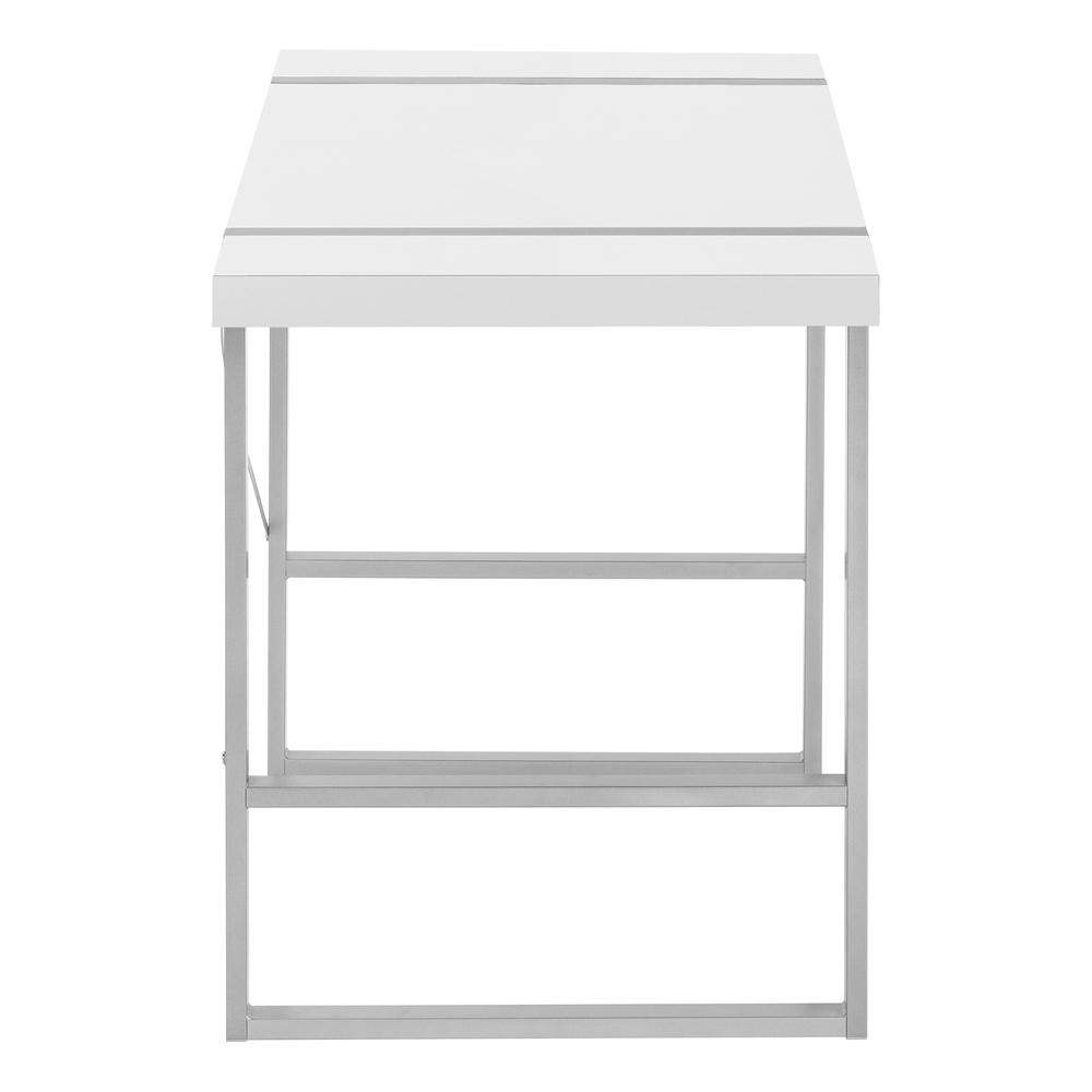 Computer Desk, Home Office, Laptop, 48L, Work, White Laminate, Grey - Monarch
