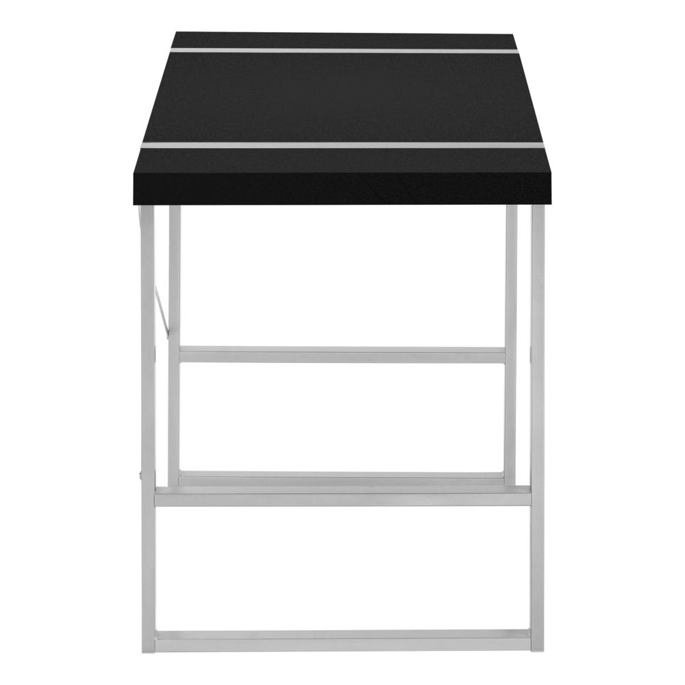 Computer Desk, Home Office, Laptop, 48L, Work, Black Laminate, Grey - Monarch