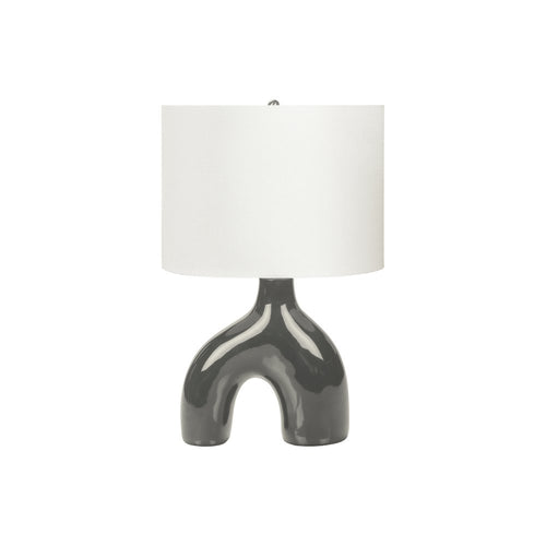 25''H, Table Lamp, Dark Grey Ceramic, Ivory / Cream Shade, Contemporary, Modern - Monarch