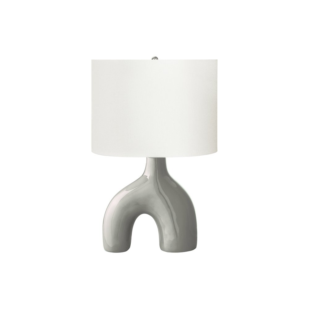 25''H, Table Lamp, Grey Ceramic, Ivory / Cream Shade, Contemporary, Modern - Monarch