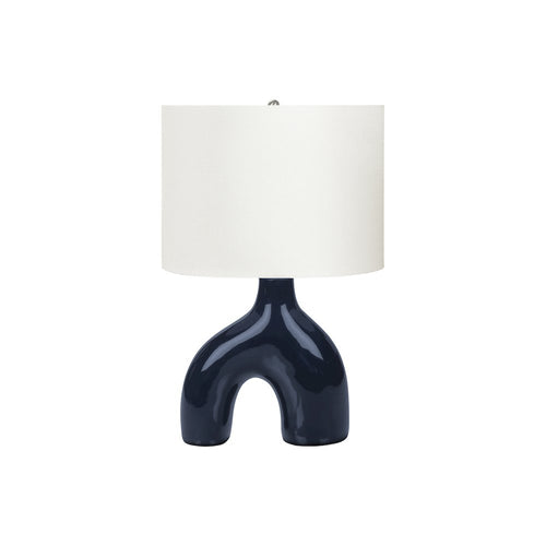 25''H, Table Lamp, Blue Ceramic, Ivory / Cream Shade, Contemporary, Modern - Monarch