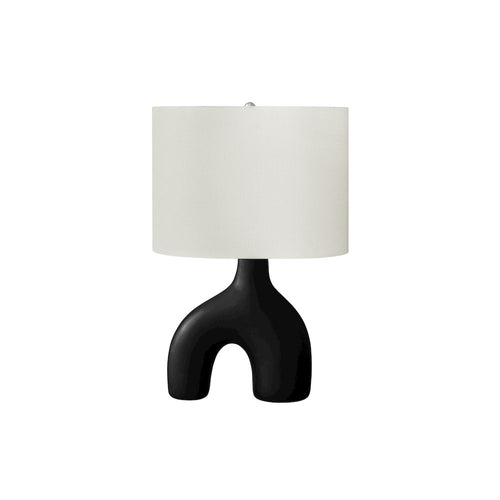 25''H, Table Lamp, Black Ceramic, Ivory / Cream Shade, Contemporary, Modern - Monarch