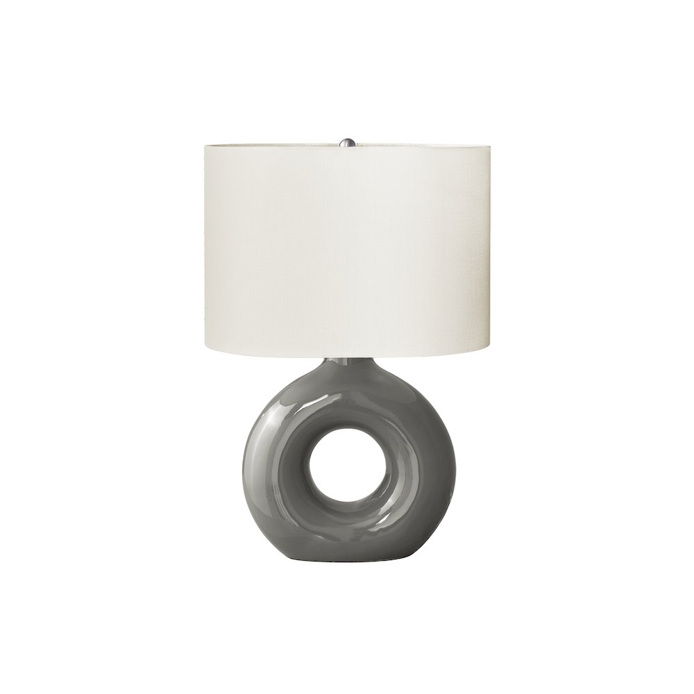 Lighting, 24''H, Table Lamp, Dark Grey Ceramic, Ivory / Cream Shade, Contemporary - Monarch