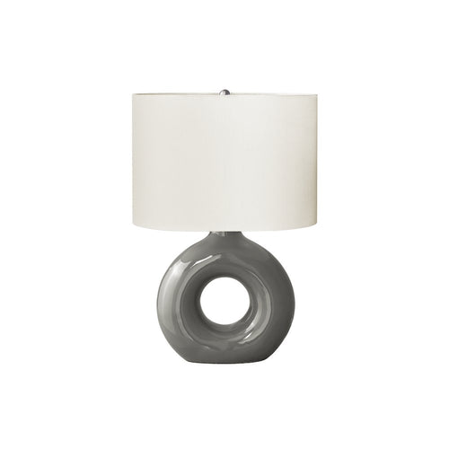Lighting, 24''H, Table Lamp, Dark Grey Ceramic, Ivory / Cream Shade, Contemporary - Monarch