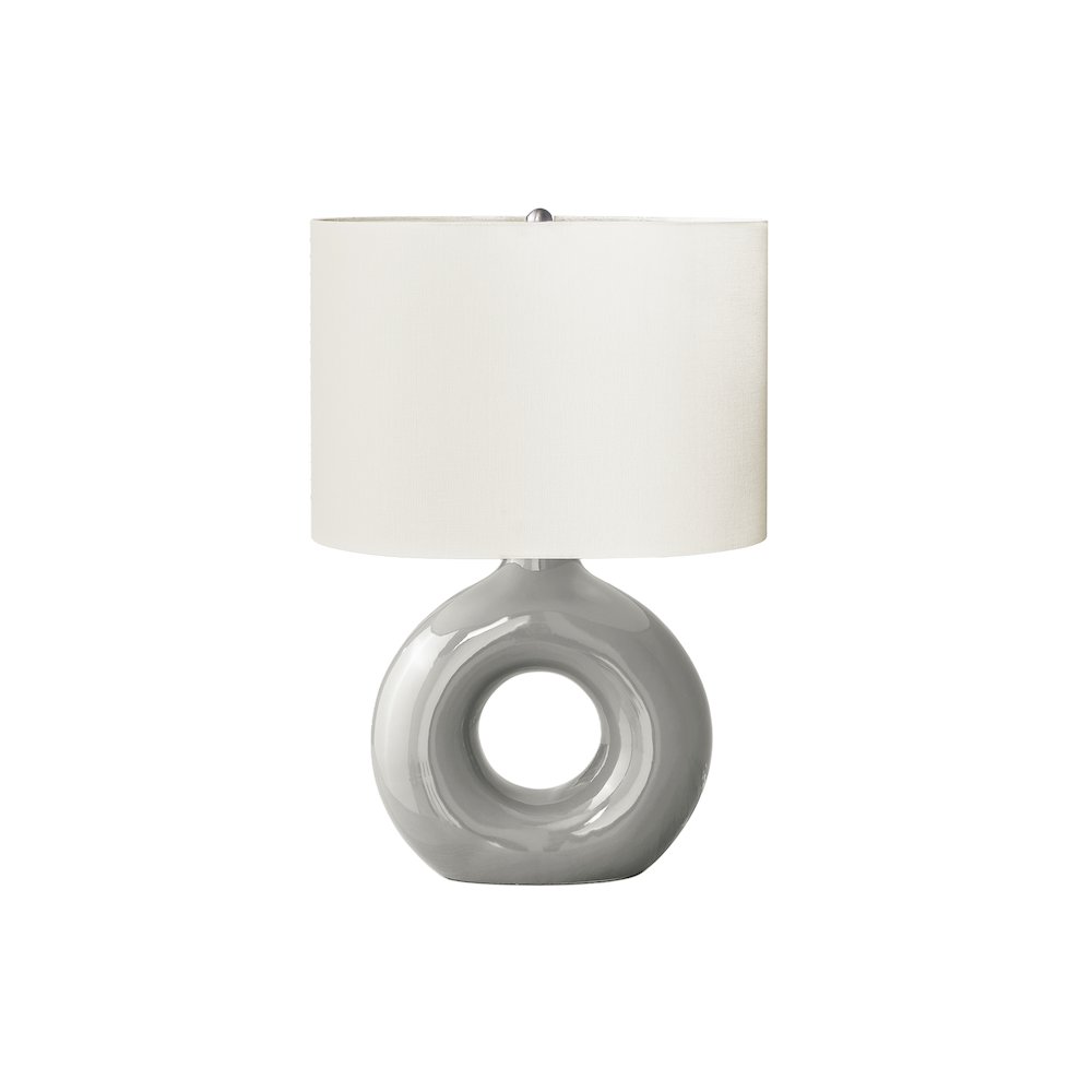 24''H, Table Lamp, Grey Ceramic, Ivory / Cream Shade, Contemporary, Modern - Monarch