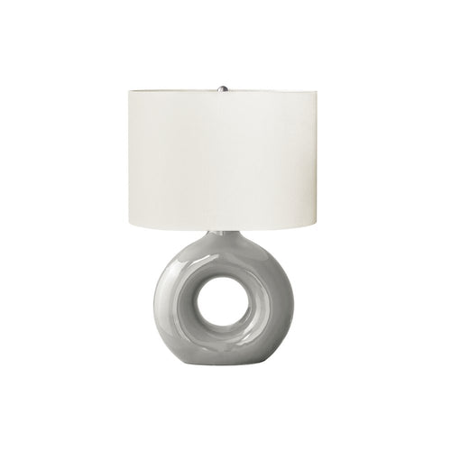 24''H, Table Lamp, Grey Ceramic, Ivory / Cream Shade, Contemporary, Modern - Monarch