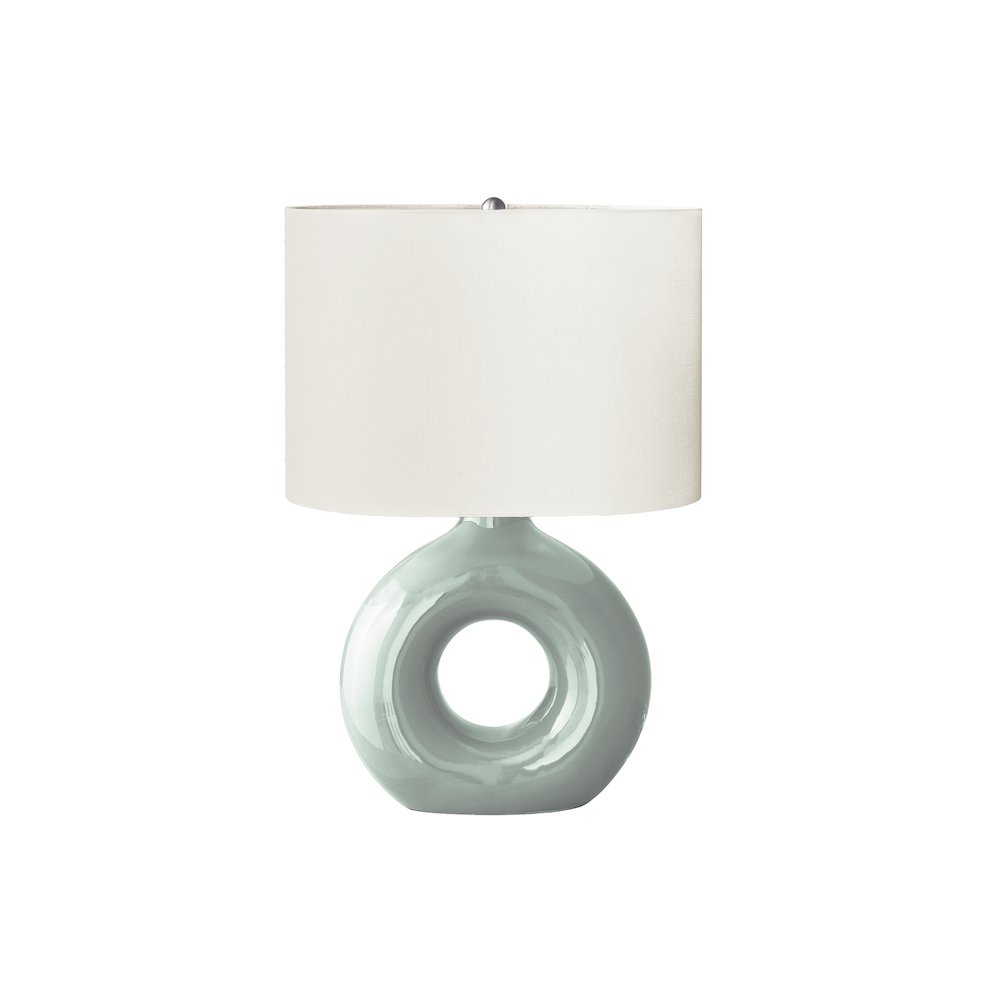24''H, Table Lamp, Green Ceramic, Ivory / Cream Shade, Contemporary, Modern - Monarch