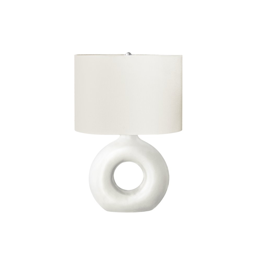 24''H, Table Lamp, White Ceramic, Ivory / Cream Shade, Contemporary, Modern - Monarch