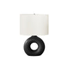 24''H, Table Lamp, Black Ceramic, Ivory / Cream Shade, Contemporary, Modern - Monarch
