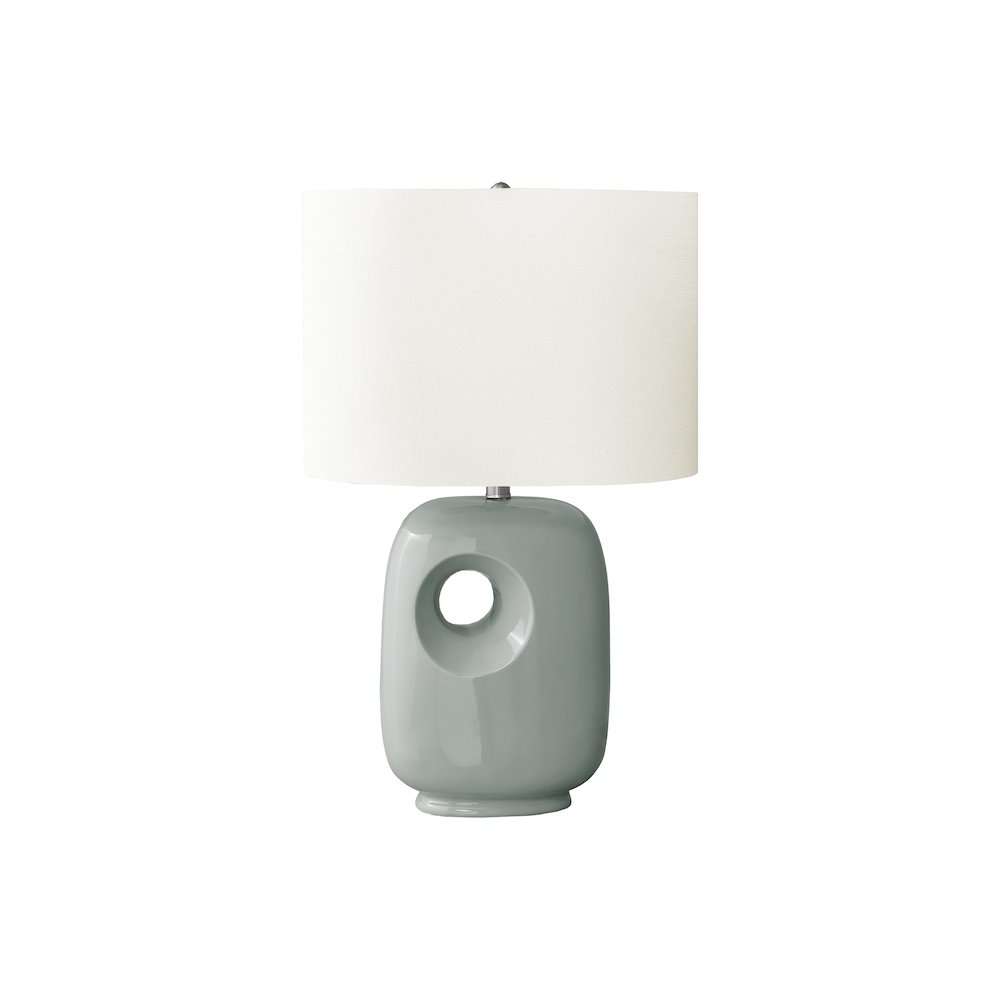 26''H, Table Lamp, Green Ceramic, Ivory / Cream Shade, Contemporary, Modern - Monarch