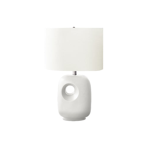 26''H, Table Lamp, White Ceramic, Ivory / Cream Shade, Contemporary, Modern - Monarch