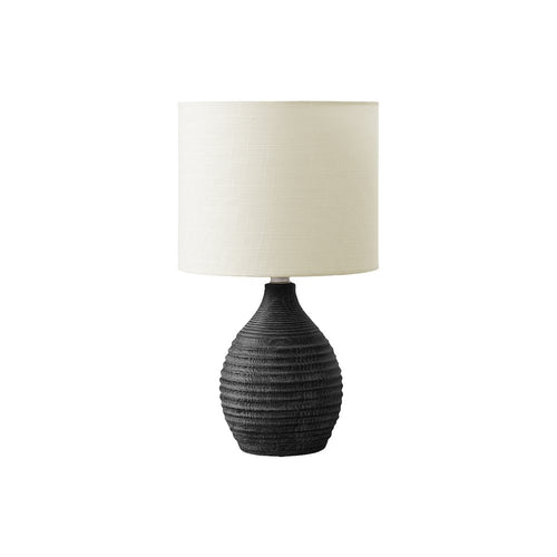 17''H, Table Lamp, Grey Resin, Ivory / Cream Shade, Contemporary, Modern - Monarch