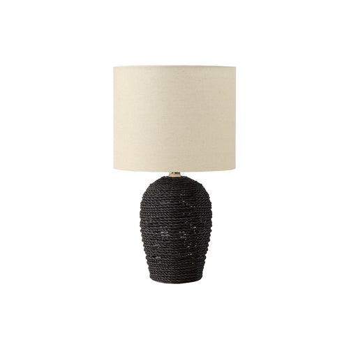 Lighting, 17''H, Table Lamp, Black Rattan, Beige Shade, Transitional - Monarch
