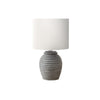 Lighting, 17''H, Table Lamp, Grey Resin, Ivory / Cream Shade, Contemporary - Monarch